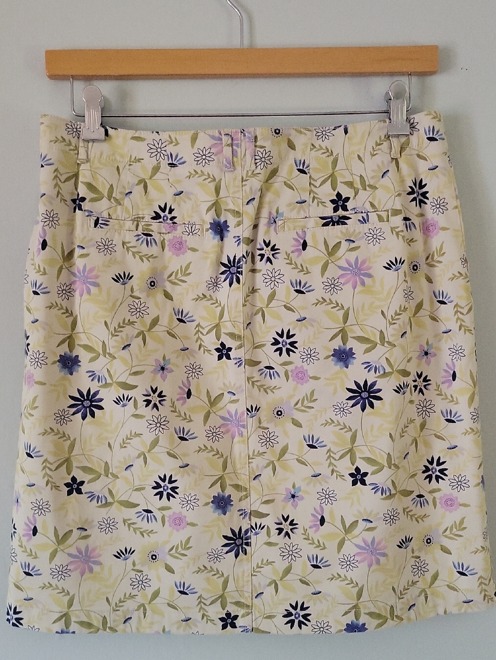J. Jill Cream A-Line Skirt with Blue and Lavender Floral Print - Picture 4 of 5